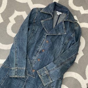 Vintage Ann Taylor Loft Denim Trench Coat
